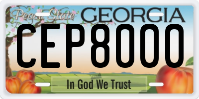 GA license plate CEP8000