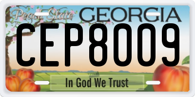 GA license plate CEP8009