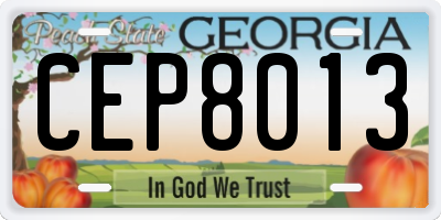 GA license plate CEP8013