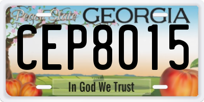GA license plate CEP8015