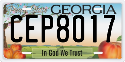 GA license plate CEP8017