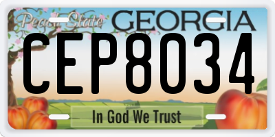 GA license plate CEP8034
