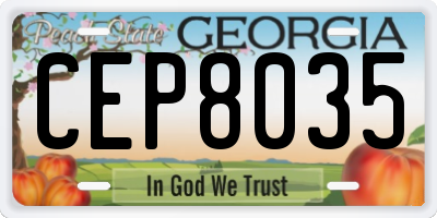 GA license plate CEP8035