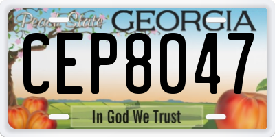 GA license plate CEP8047