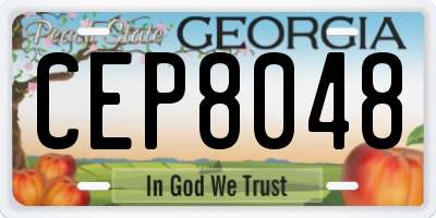 GA license plate CEP8048