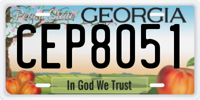 GA license plate CEP8051