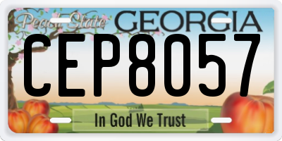 GA license plate CEP8057