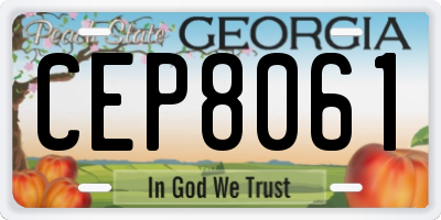 GA license plate CEP8061