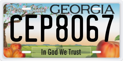 GA license plate CEP8067