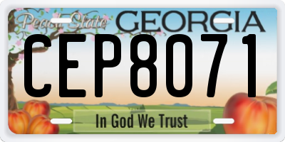 GA license plate CEP8071