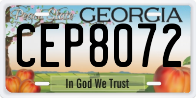 GA license plate CEP8072