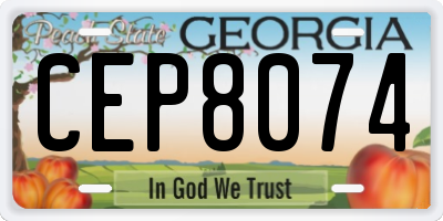 GA license plate CEP8074