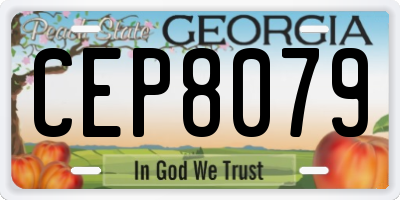 GA license plate CEP8079