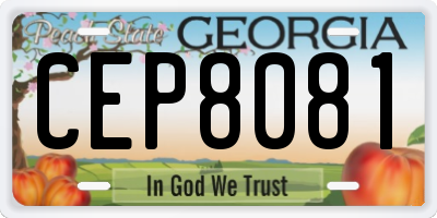GA license plate CEP8081