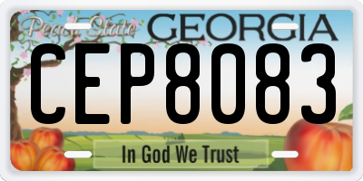 GA license plate CEP8083
