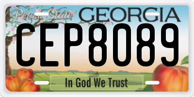 GA license plate CEP8089