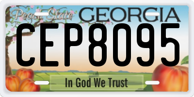 GA license plate CEP8095