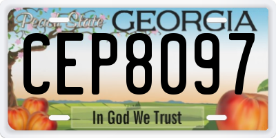GA license plate CEP8097