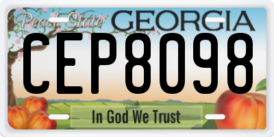 GA license plate CEP8098