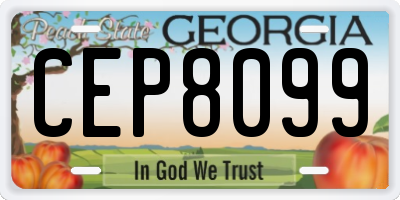 GA license plate CEP8099