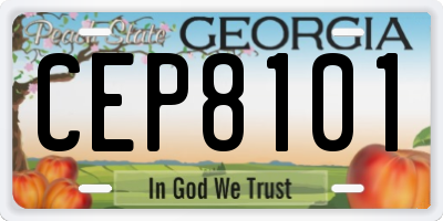 GA license plate CEP8101