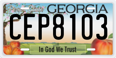 GA license plate CEP8103