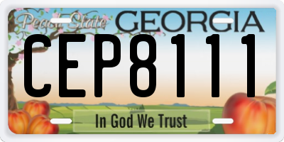 GA license plate CEP8111
