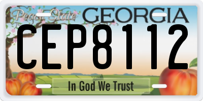 GA license plate CEP8112