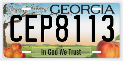 GA license plate CEP8113
