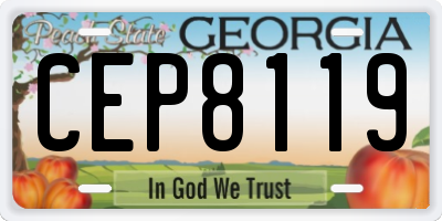 GA license plate CEP8119