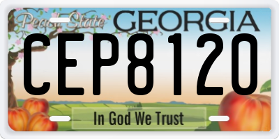 GA license plate CEP8120