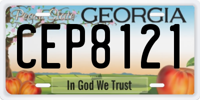 GA license plate CEP8121