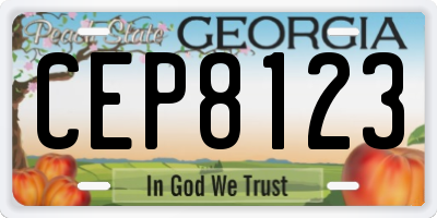 GA license plate CEP8123