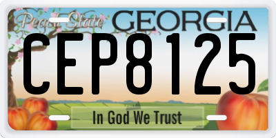 GA license plate CEP8125