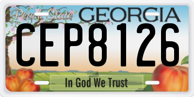 GA license plate CEP8126