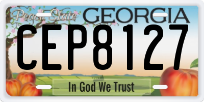 GA license plate CEP8127