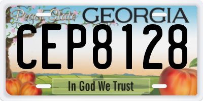GA license plate CEP8128