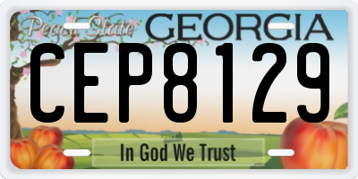 GA license plate CEP8129