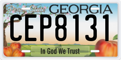 GA license plate CEP8131