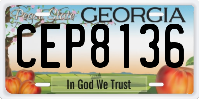GA license plate CEP8136