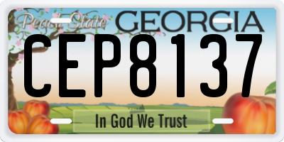 GA license plate CEP8137