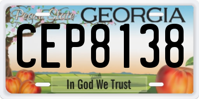GA license plate CEP8138
