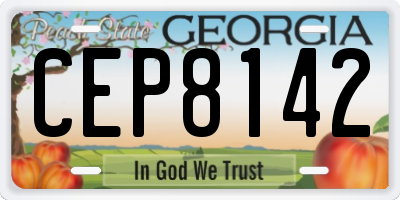 GA license plate CEP8142