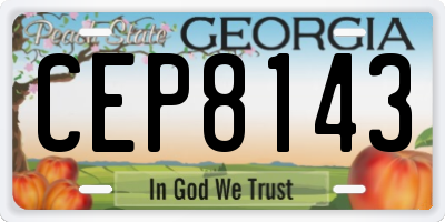 GA license plate CEP8143