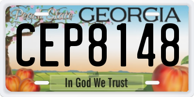 GA license plate CEP8148