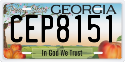 GA license plate CEP8151