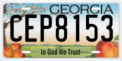 GA license plate CEP8153