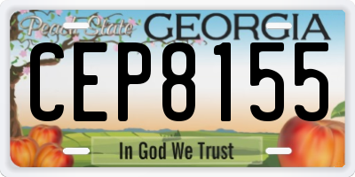 GA license plate CEP8155
