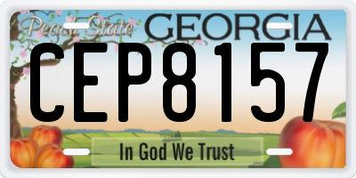 GA license plate CEP8157