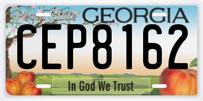 GA license plate CEP8162